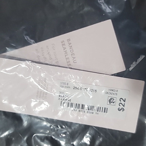 Set of 3 Bandeau Bras. Size XL. White, 1 Tan, 1 Black (Black, new, never worn) - Picture 2 of 8